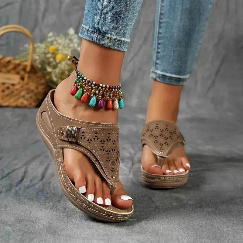 Atmungsaktive Keilsandalen :Stil & Halt für den ganzen Tag LUVIER DE