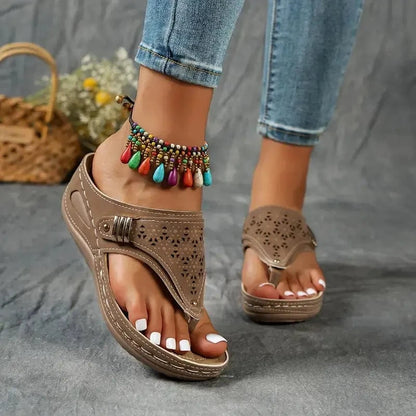 Atmungsaktive Keilsandalen :Stil & Halt für den ganzen Tag LUVIER DE
