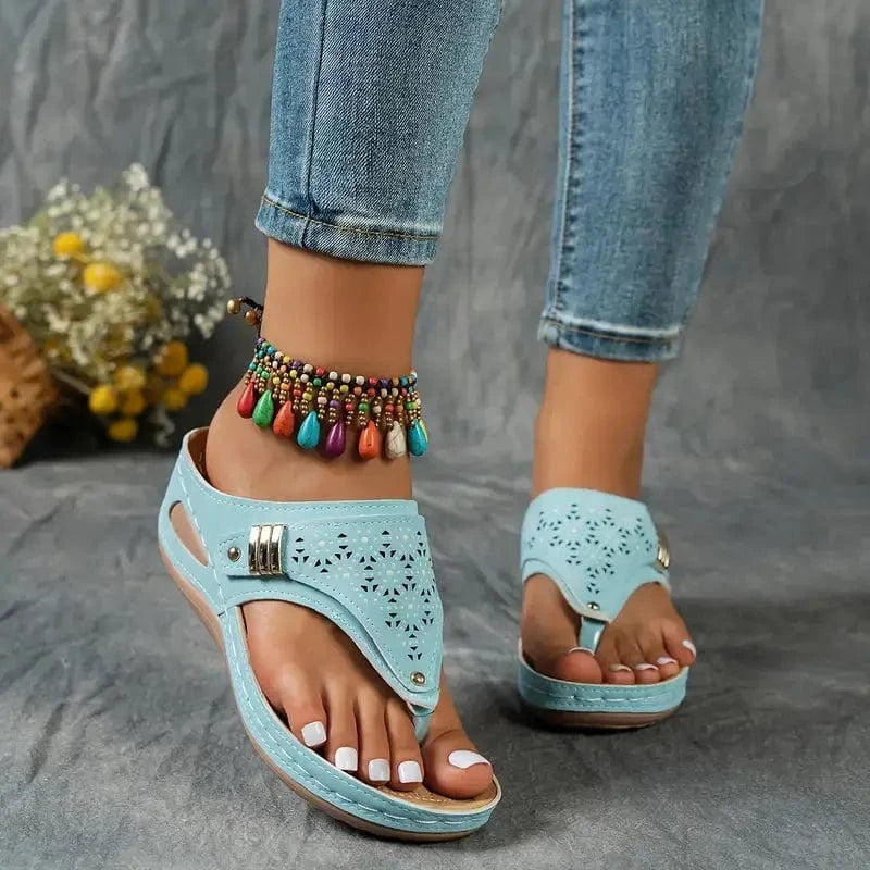 Atmungsaktive Keilsandalen :Stil & Halt für den ganzen Tag LUVIER DE