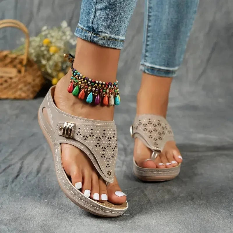 Atmungsaktive Keilsandalen :Stil & Halt für den ganzen Tag LUVIER DE